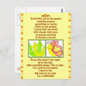 Botervliesgedicht van caterpaal briefkaart (Voorkant / Achterkant)