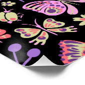 Botervlieskleurig en bloemen Roos schattig Perfect Poster (Hoek)