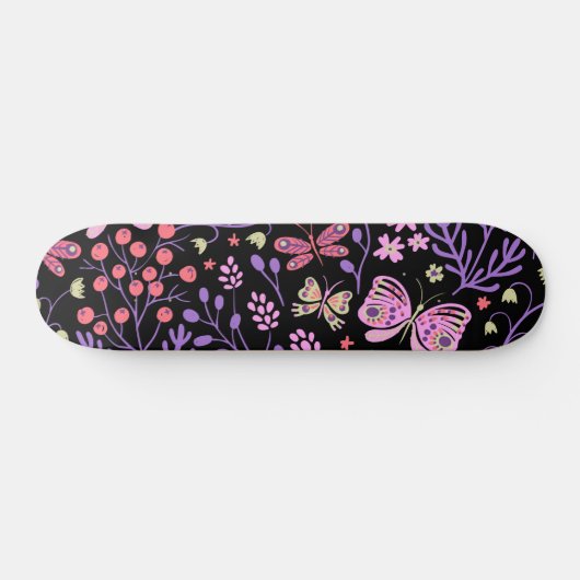 Botervlieskleurig en bloemen Roos schattig Persoonlijk Skateboard (Horizontaal)