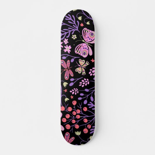 Botervlieskleurig en bloemen Roos schattig Persoonlijk Skateboard (Voorkant)