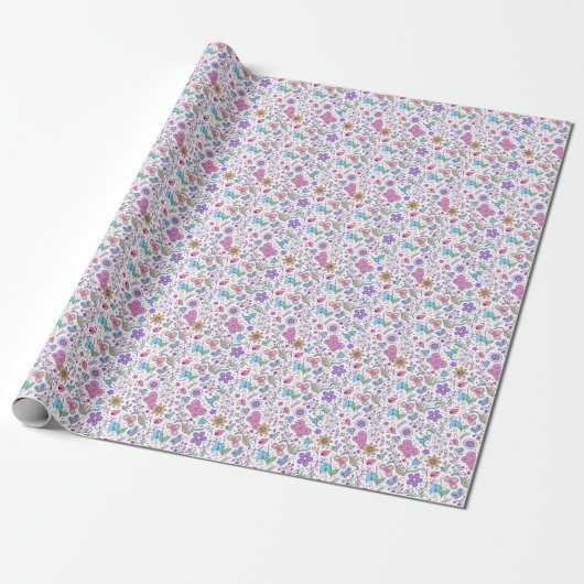 Botervlieskleurig en bloemkool cadeaupapier (Uitgerold)