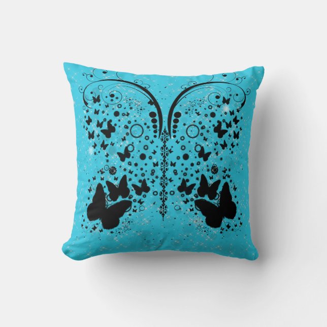 Botervlieskogels AQUA BLUE Pillow Kussen (Voorkant)