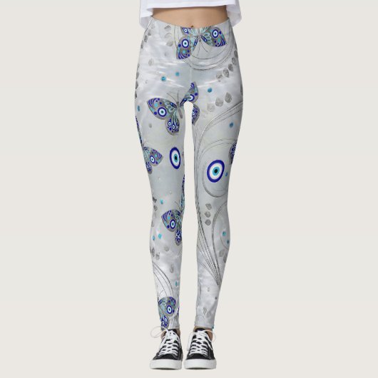 Botervliesoelpatroon op parelhol leggings (Voorkant)