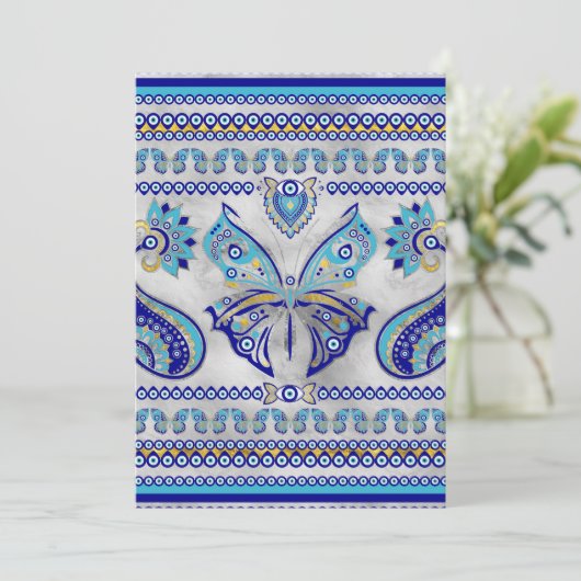 Botervliesogen voor sierbloem feestdagenkaart (Staand voorkant)