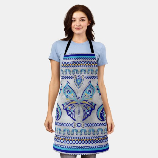 Botervliesogen voor sierbloem schort (Gedragen)