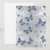 Botervliesoogpatroon op parels feestdagenkaart (Voorkant / Achterkant)