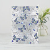 Botervliesoogpatroon op parels feestdagenkaart (Staand voorkant)