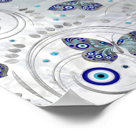 Botervliesoogpatroon op parels poster (Hoek)