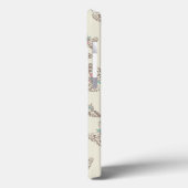 Botervliespatroon crème bruin roze naamplaatje Case-Mate iPhone case (Achterkant / Links)