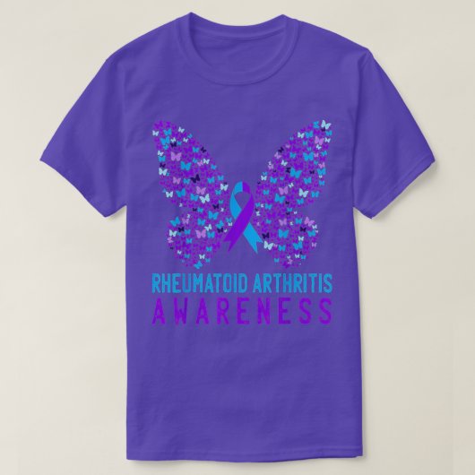 Botervliesreumatoïde artritis Bewustheid RA Ribbon T-shirt (Design voorkant)