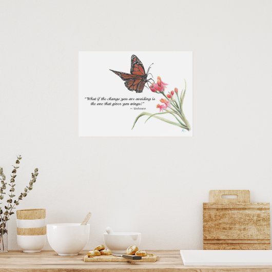 Botervliestransformatie Tekenkunst Afdrukken Poster (Keuken)