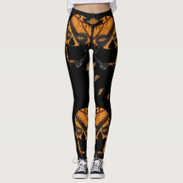 Botervliesvleugels - Monarch Butterfly Skull Leggings