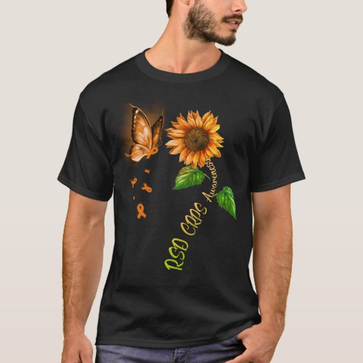 Botervlieszonnebloem RSD CRPS Awareness T-shirt (Voorkant)