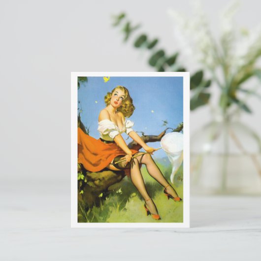 Botervlietenvanger omhoog briefkaart (Staand voorkant)