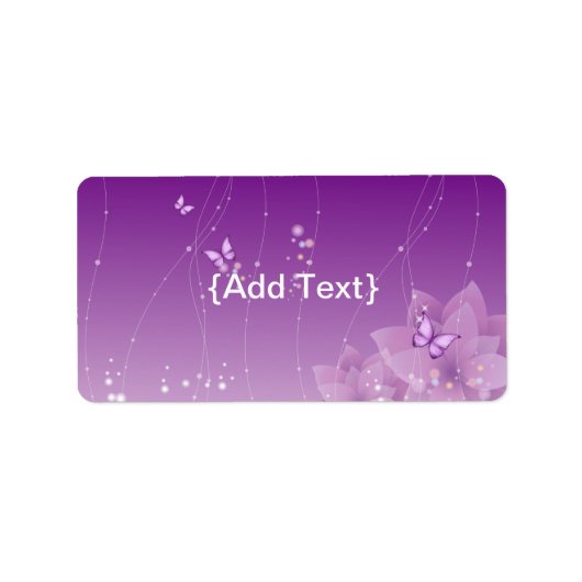 Botervliezen en paarse bloemen etiket (Voorkant)