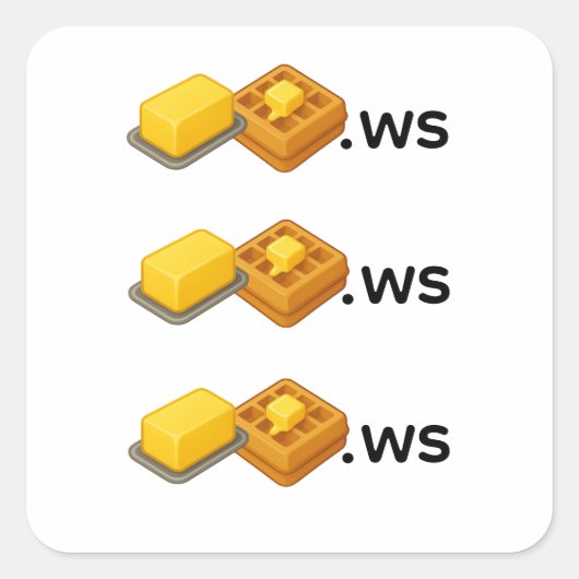 Boterwafel Vierkante Sticker (Voorkant)