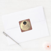 Boterzeep Cosmetica Handgemaakt Roos Goud Logo Vierkante Sticker (Envelop)