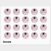 Boterzeep Cosmetica Handgemaakt Roos Roze Logo Ronde Sticker (Vel)