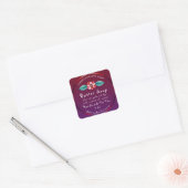 Boterzeep Cosmetica Handgemaakte Logo Bourgogne Pu Vierkante Sticker (Envelop)