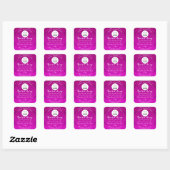 Boterzeep Cosmetica Handgemaakte Logo Pink Fuchsia Vierkante Sticker (Vel)