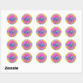 Boterzeep Cosmetica Hot Pink Holografische druppel Ronde Sticker (Vel)