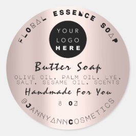 Boterzeep Cosmetica Uniek Handgemaakt Roos Sociaal Ronde Sticker