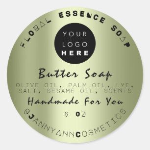 Boterzeep Cosmetica Unieke Handgemaakte Mint Groen Ronde Sticker