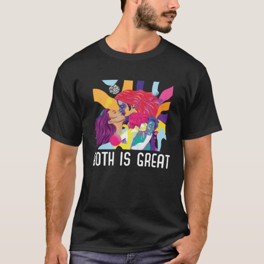 Both Is Great Bi Bisexual Rainbow Pride Bisexualit T-shirt (Voorkant)