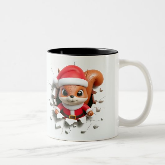 Both Side 3D Christmas | Merry Christmas Mug Tweekleurige Koffiemok (Rechts)