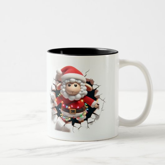 Both Side 3D Christmas | Merry Christmas Mug Tweekleurige Koffiemok (Rechts)