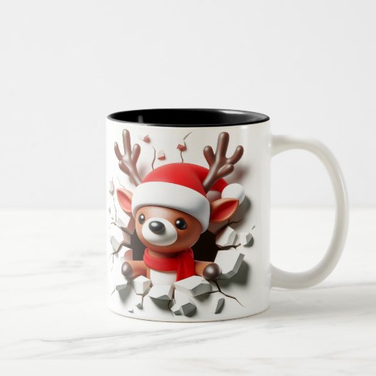 Both Side 3D Christmas | Merry Christmas Mug Tweekleurige Koffiemok (Rechts)