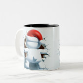 Both Side 3D Christmas | Merry Christmas Mug Tweekleurige Koffiemok (Voorkant links)
