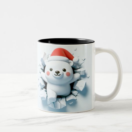 Both Side 3D Christmas | Merry Christmas Mug Tweekleurige Koffiemok (Rechts)
