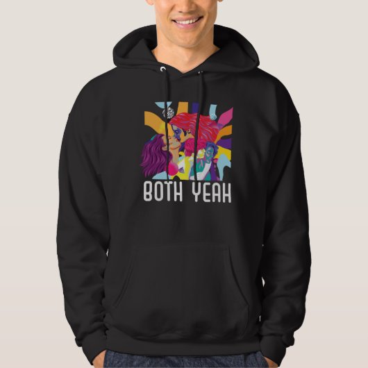 Both Yeah Bi Bisexual Rainbow Pride Bisexuality LG Hoodie (Voorkant)