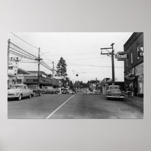 Bothell, WA - Downtown Street Scene Foto 2 Poster