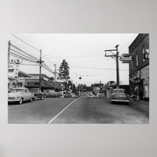 Bothell, WA - Downtown Street Scene Foto 2 Poster (Voorkant)