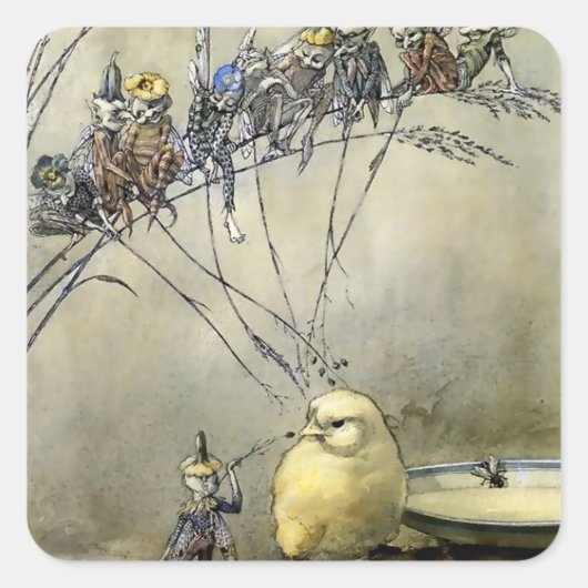 “Bother the Gnat” by A Duncan Carse Vierkante Sticker (Voorkant)