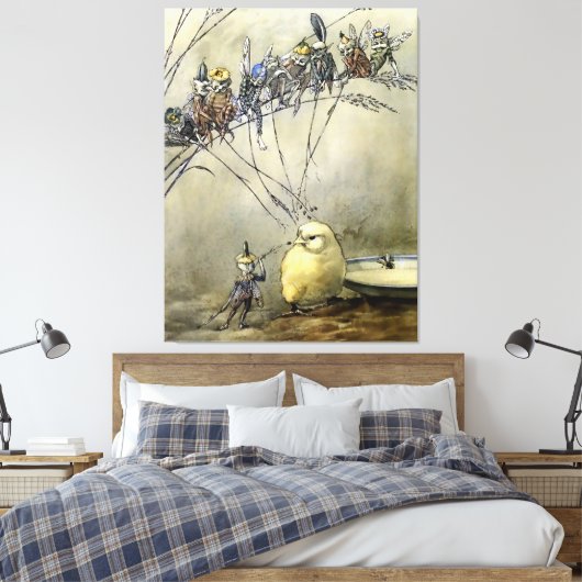 "Bother the Gnat" door A Duncan Carse Canvas Afdruk (Insitu (Slaapkamer))