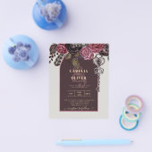 BOTHIC ROOS Burgundy Fall Wedding Flyer (Enkel)