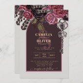 BOTHIC ROSE Bourgondië Herfst Huwelijk Kaart (Voorkant / Achterkant)