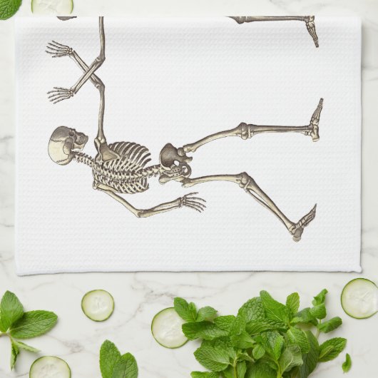 Bothoofden Skeleton Halloween Kitchen Towel Theedoek (Gevouwen)