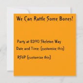 Bothoofden Skeleton Halloween Uitnodiging (Achterkant)