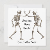 Bothoofden Skeleton Halloween Uitnodiging (Voorkant)