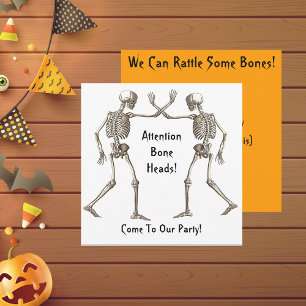 Bothoofden Skeleton Halloween Uitnodiging