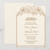 Botinische moslim bruiloft uitnodigingen (Voorkant / Achterkant)