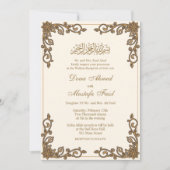 Botinische moslim nikkah bruiloft uitnodigingen (Voorkant)