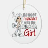 Botkanker met een verkeerde meid keramisch ornament (Links)