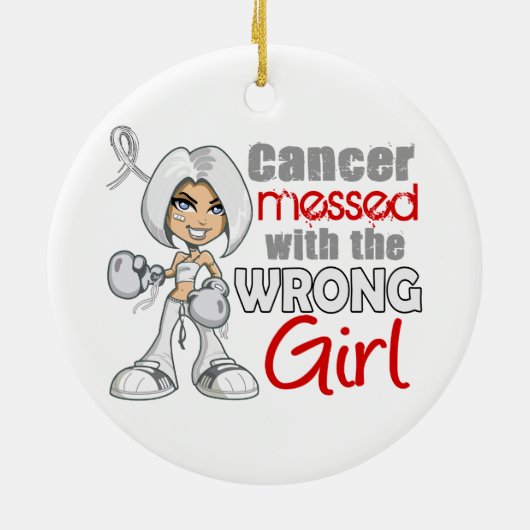 Botkanker met een verkeerde meid keramisch ornament (Achterkant)