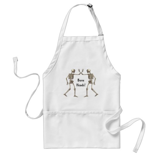 Botkoppen Skeleton Halloween Apron Standaard Schort (Voorkant)