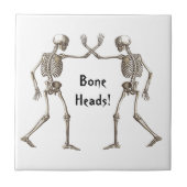 Botkoppen Skeleton Halloween Tegel Tegeltje (Voorkant)